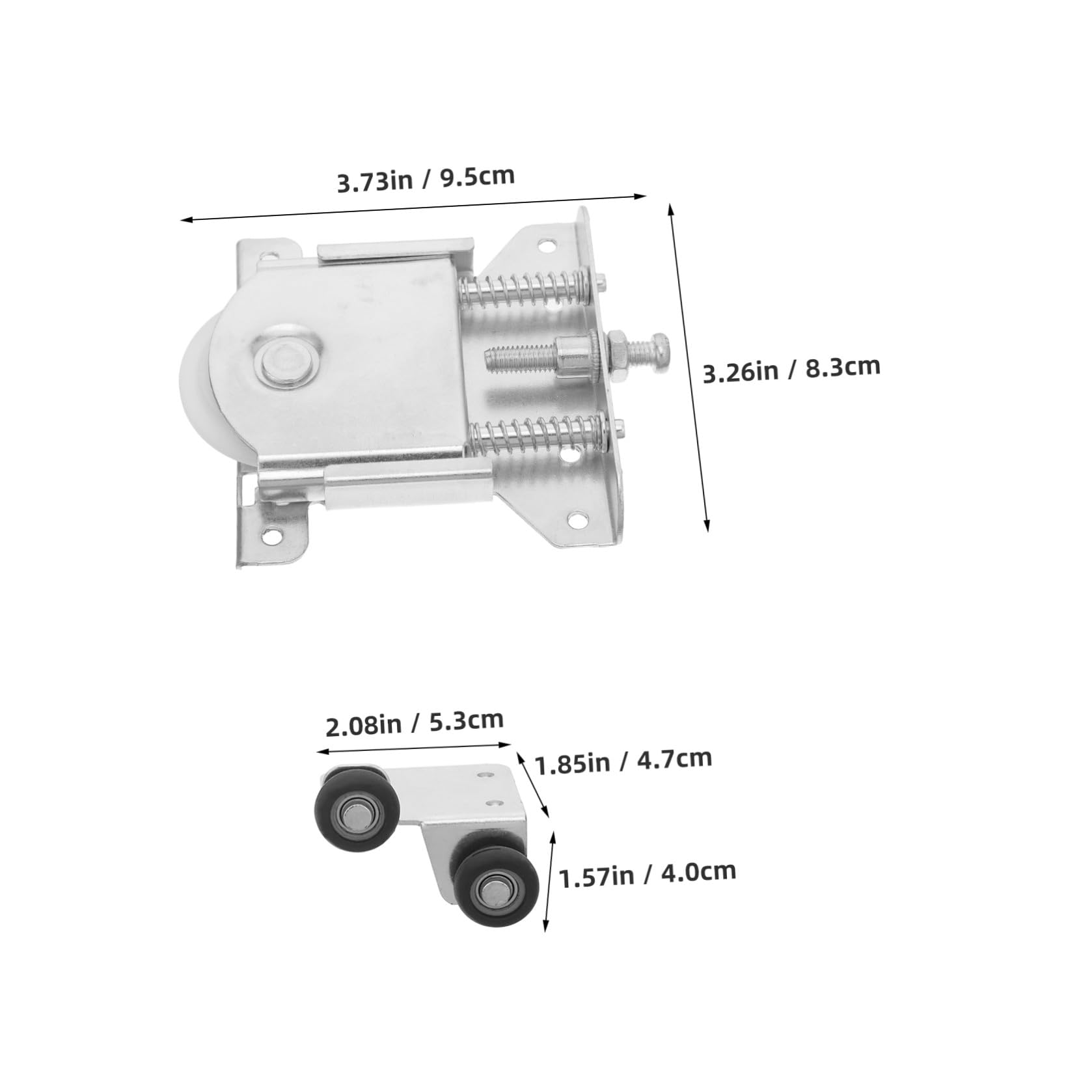 Rulli per porta scorrevole, ruote scorrevoli resistenti con cuscinetti a sfera, staffa di supporto regolabile, facile installazione per un funzionamento regolare, set da 4
