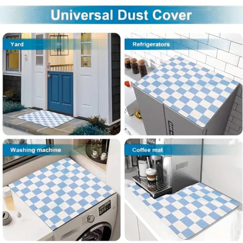 Image of Homecloud Non-Slip Washing Machine Mat - Durable Waterproof Protective Cover for Washer & Dryer, Dust-Resistant Mat Ideal for Laundry Room & Kitchen Appliances (Light Blue)