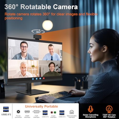 Image of 24 inch All-in-One Desktop Computer PC, FHD Display Monitor i5 Quad-Core Processor, 8GB, 512GB SSD, Dual-Band Wi-Fi, Bluetooth, 6 USB, HDMI, VGA for Office Gaming Home Study