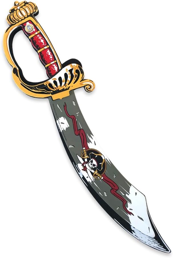 Liontouch - Pirate Sabre - Captain Cross - Age 3-8 Years | Pretend Play Skull Toy for Boys | Safe Cutlass-Like Foam Sword for Sailing The Caribbeans | Ideal Accessory for Dress Up & Costumes