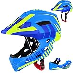 Kids Full Face Bike Helmet,Toddler Bike Helmets Full Face Protective with Removable Chin Strap Unisex 52-56 cm for Bicycle Scooter Roller Skates