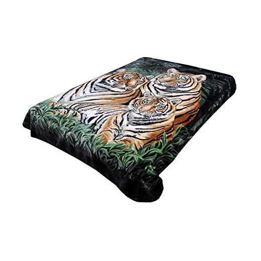 Solaron Original Bengal Tigers Thick Mink Plush Korean Style Super Soft Queen Size Blanket - Green