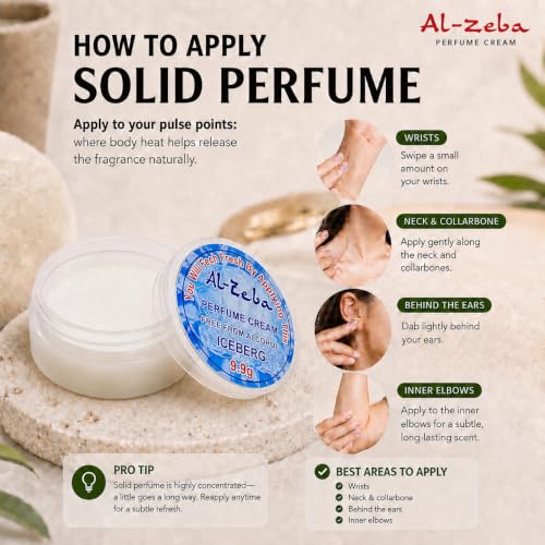 Image of Solid Perfume Iceberg | Long Lasting Alcohol-Free Solid Perfume Cream | Travel Friendly | Fresh Sport Fragrance | 9.9g