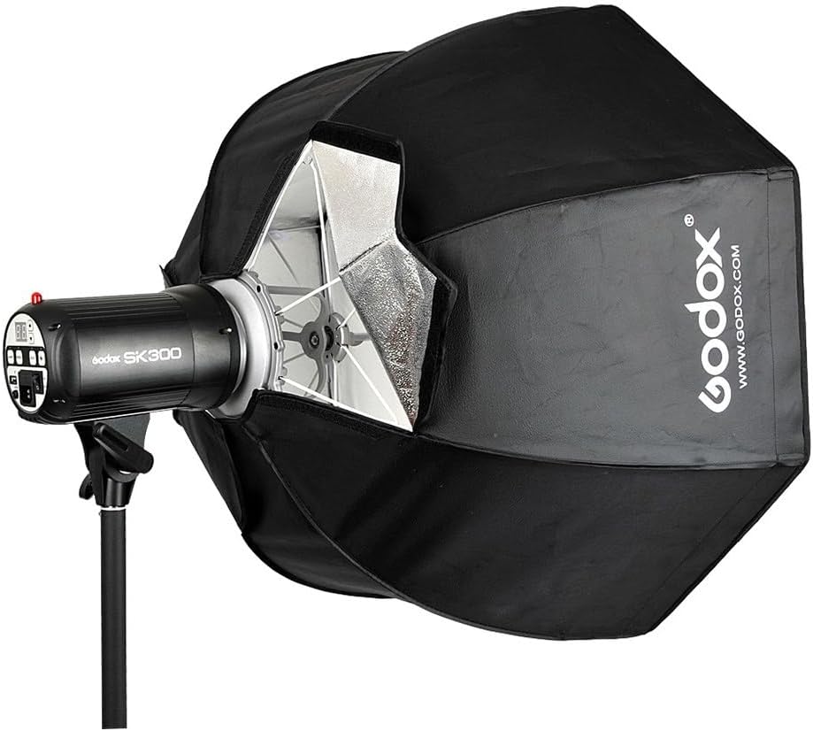 Godox Widely Compatible Bowens Speed Ring Softbox, Black, Cloth, Softbox, Includes Grid, Bowens Speed Ring