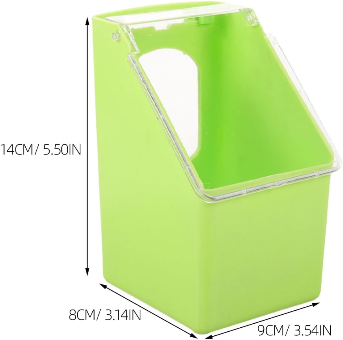 HOMSFOU 4pcs Hanging Pigeon Feeder with Lid, Plastic Cage Bird Feeder for Cockatiel and Quail, Multi-Functional Feeding and Watering Container for Bird Cages, Green Single Hole Design