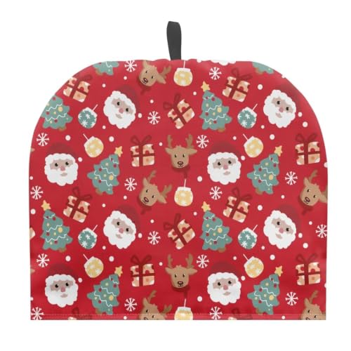 Image of Hudotybom Xmas Santan Claus Tea Pot Cozies Father Christmas Teapot Dust Cover Insulated Warmer Tea Cozies with Extra Thick Wadding
