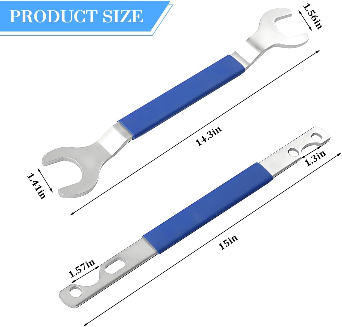 Car Fan Clutch Wrench Set, 2PCS 32mm & 36mm Heavy Duty Vehicle Fan Clutch Removal Tool Kit, Automotive Water Pump Pulley Holding Bar Tool, Compatible with E46 E36 E30