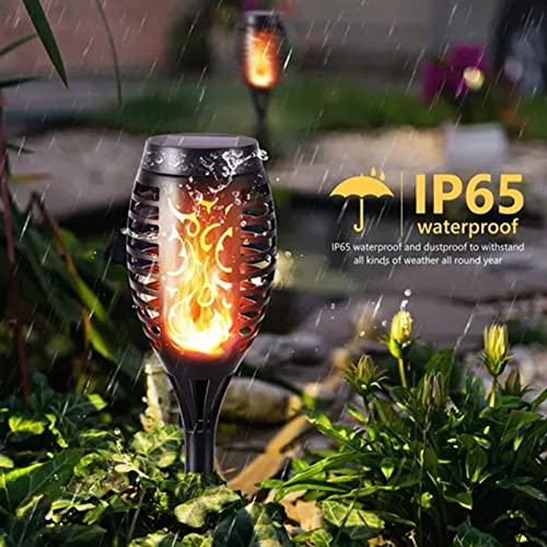 Solar Flame Lights, Waterproof LED Torch Lamp with Flickering Flame, Solar Powered Outdoor Decoration for Garden Patio Yard 4PCS - Image 4