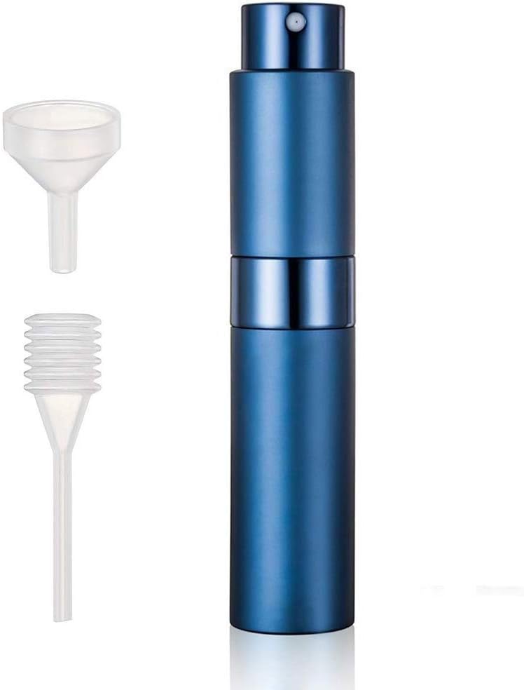 Perfume Atomiser 10ml Refillable Empty Spray Bottle Mini Aftershave Atomizer for Travel Handbag with Funnel and Pipette