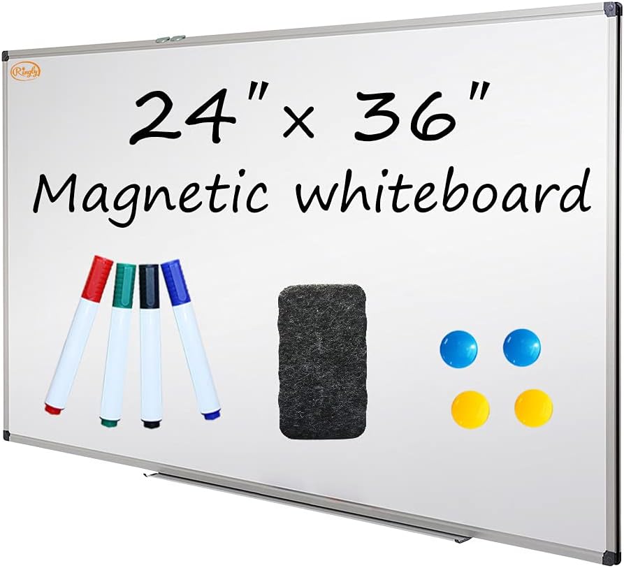 Ringly Dry Erase Board, Silver Color Durable
