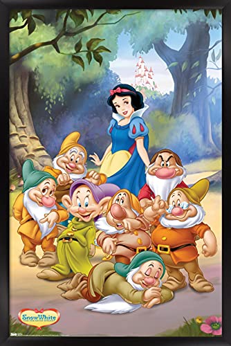 Trends International Disney Snow White and the Seven Dwarfs - Group Wall Poster, 22.375" x 34", Black Framed Version