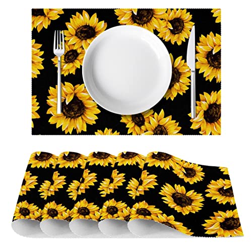 Set de table tournesol antidérapant lot de 6 pour protéger vos meubles