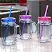 Cupture Double Wall Insulated Plastic Mason Jar Tumbler Mug - 20 oz, 3 Pack