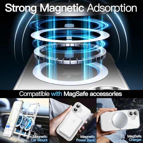 Image of JETech Magnetic Case for iPhone 17 6.3-Inch Compatible with MagSafe, Shockproof Phone Bumper Cover, Anti-Scratch Clear Back (Clear)