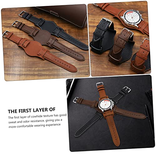 1pc Vintage Tray Watch Wristband Classic Leather Watch Band Replacement Band4