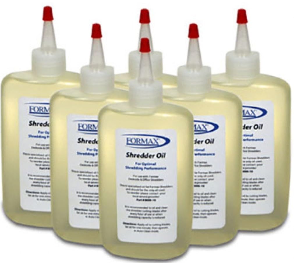 Formax 8000-10 Shredder Lubricating Oil for Use with All Deskside and Office Shredders, One Case/Six 8-Ounce Bottles