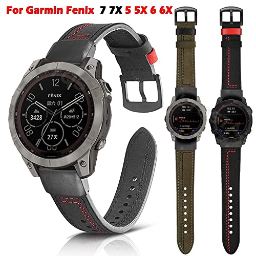 Bracelet montre Garmin Fenix cuir anti-irritation interchangeable - 2