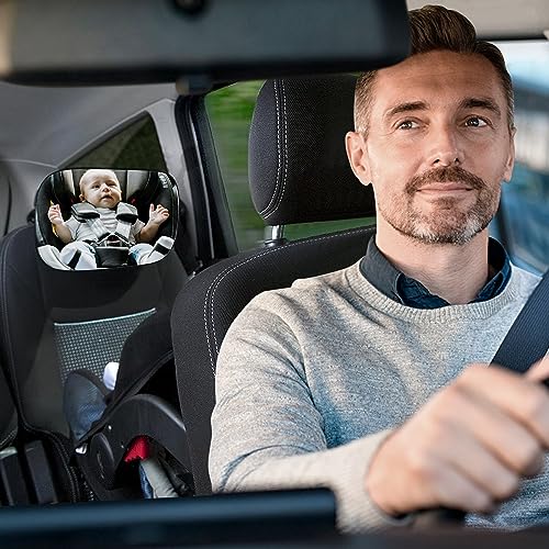 Image of LivTee Baby Car Mirror, Car Seat Mirror for Baby Rear Facing with Adjustable Wide Angle Clear View for Facing Infant, 100% Shatterproof, Crash Tested and Certified - Car Interior Accessories