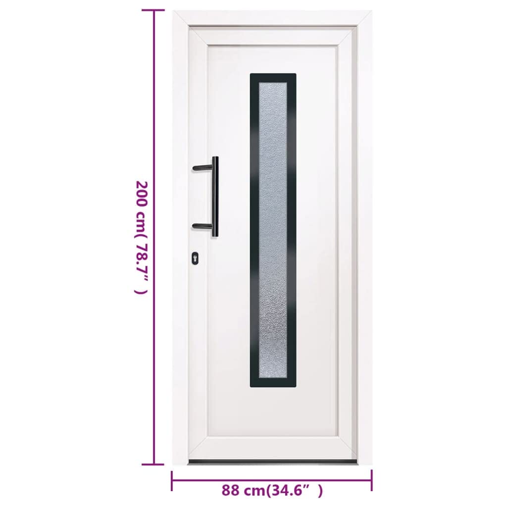 Porte d entrée Blanc 88x200 cm PVC