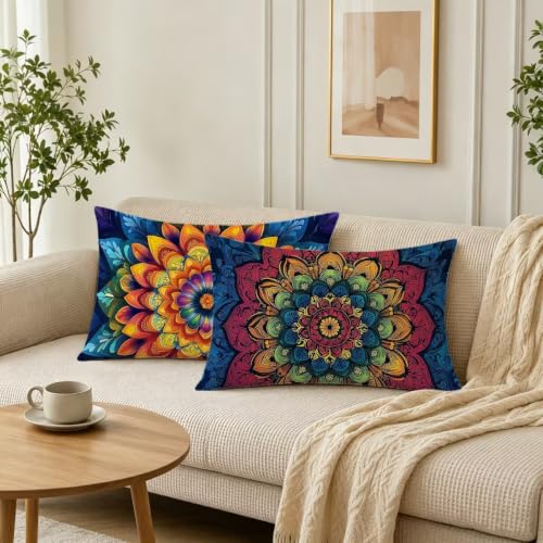 Housse de coussin rectangulaire mandala : l'élégance textile pour votre canapé - 3