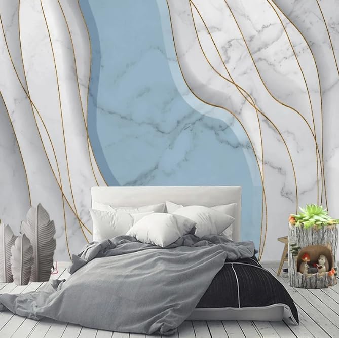 Papier peint mural marbre de style premium à lignes géométriques