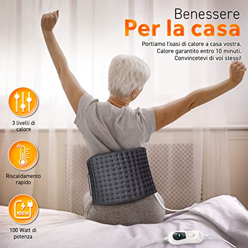 sinnlein Faja Lumbar para Espalda | Cinturón Térmico Abdominal, Cuello | Almohadilla Eléctrica con 3 Temperaturas y Apagado Automático | Alivio del Dolor | Correa Ajustable y Cierre de Velcro - imagen 6