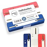 perfect line • 75 Heftstreifen Pappe, recycling Karton, 250 g/m², MADE IN GERMANY (Rot, Blau, Weiß)