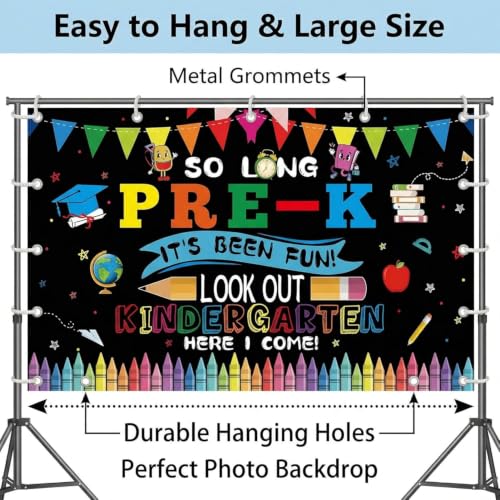 So Long PRE-K It's Been Fun Look Out Kindergarten Here I Come Backdrop by TCOINERY - Image 7