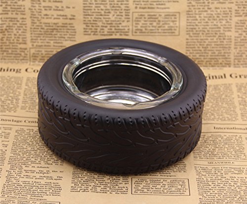 YOURNELO Tire Shape Round Car Cigarette Ashtray Holder for Home