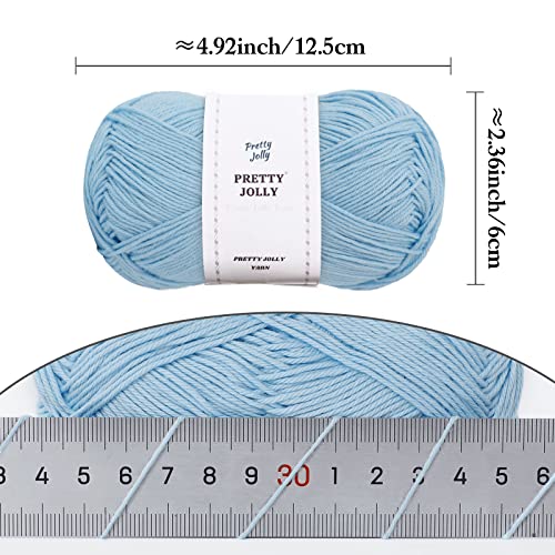 Pretty Jolly 4 Skeins Soft Baby Yarn, 100% Cotton, Crochet & Knitting, 4 Ply, Fingering Weight - Image 2