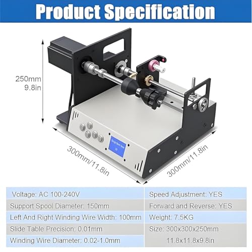 Máquina de bobinado de bobina programable con velocidad ajustable industrial y pantalla LCD digital 5