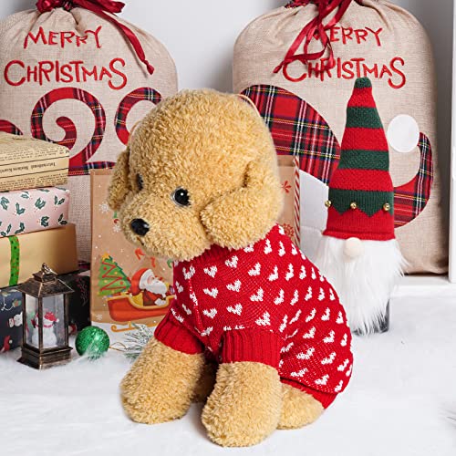 image for Dxhycc Dog Knitted Sweater Dog Heart Sweater Puppy Sweater Warm Soft P