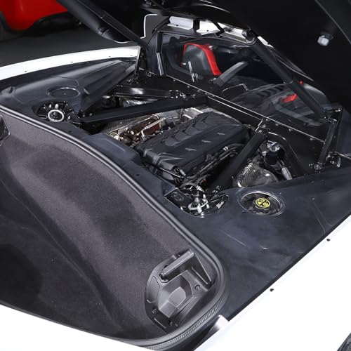 Image of CHEAYAR Engine Bay Panel Cover Compatible with Chevrolet Corvette C8 2020-2023, Engine Shroud Cover Panel Trims, C8 Accessories 2PCS (Engine Rod - Black)
