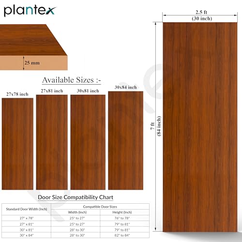 Image of Plantex WPC Doors for Bathroom (25 mm - Thickness) /Waterproof Bathroom Door /2.5x7 Feet Wooden Finished Door for Home /Balcony /Office /Kitchen, Density-550 (30x84 inch,22 kg- Classic Wooden)