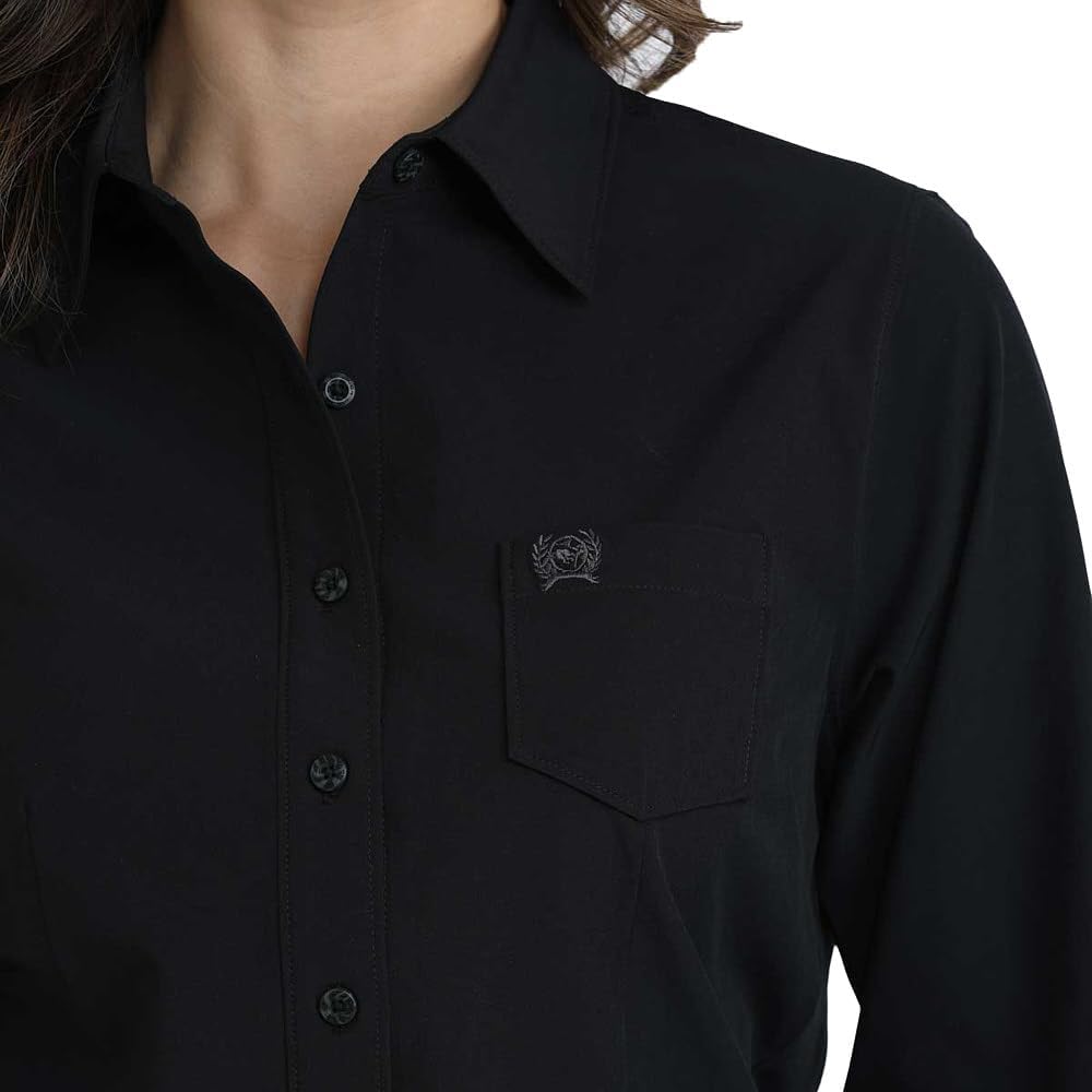 Cinch Women's Black Long Sleeve Button Up Western Shirt - Image 3