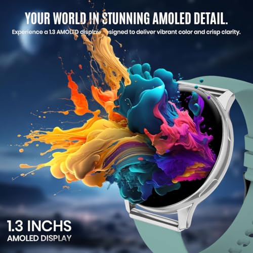 Image of GameSir Active 5 Smart Watch AMOLED Display 1.3 inch Screen, 360 * 360 Resolution, IP68 Waterproof with Multiple Watch Faces Bluetooth Calling Round Dial Smartwatch for Men & Women(Light Green)