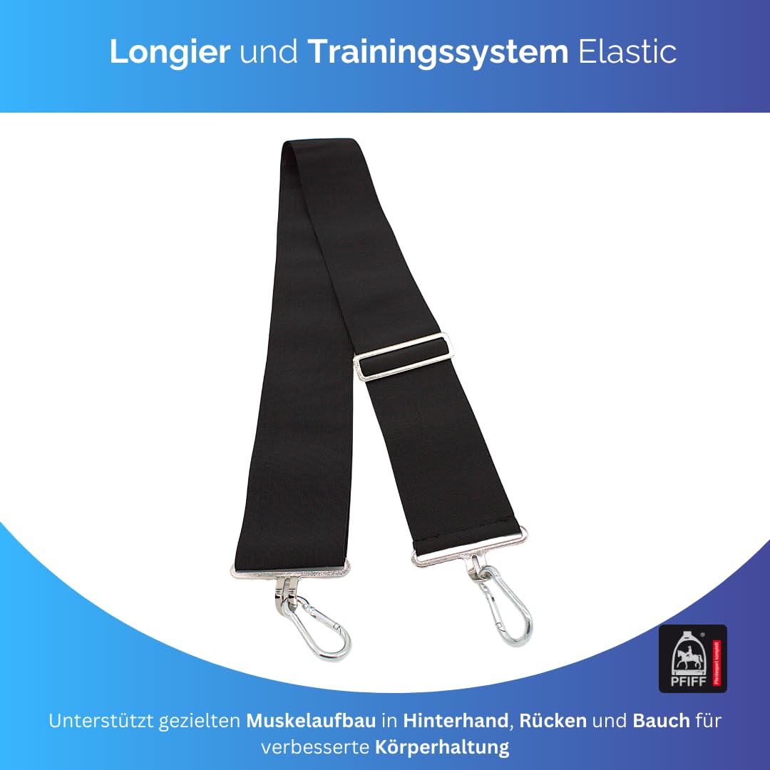 PFIFF 103117 Longier i system treningowy, elastyczny pas treningowy do budowy mięśni, wspomaga równowagę, specjalnie rozciągliwy materiał, czarny, pełny