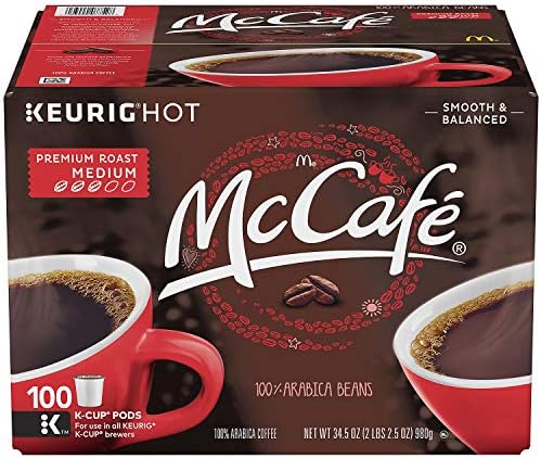 McCafe Premium Roast Coffee, K-CUP PODS, 100 Count (2 Pack) WEVB