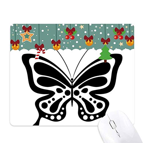 Alfombrilla de ratón mariposa negra, alfombrilla antideslizante para ratón óptico de PC