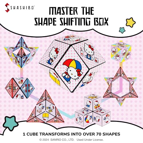 Image of Shashibo Hello Kitty Magnetic Puzzle Cube, Stress Relief Fidget Toy | 100+ Possible Shapes, Sensory Fidget Toy For Adults & Kids, Fun Shape Shifting Puzzle Box For All Ages