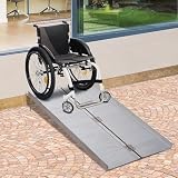 Rampa in alluminio per sedia a rotelle, antiscivolo, portatile, per porte, cordoli, scale, 600 kg, capacità 272 kg, ideale per l'ingresso domestico e l'accesso al capanno
