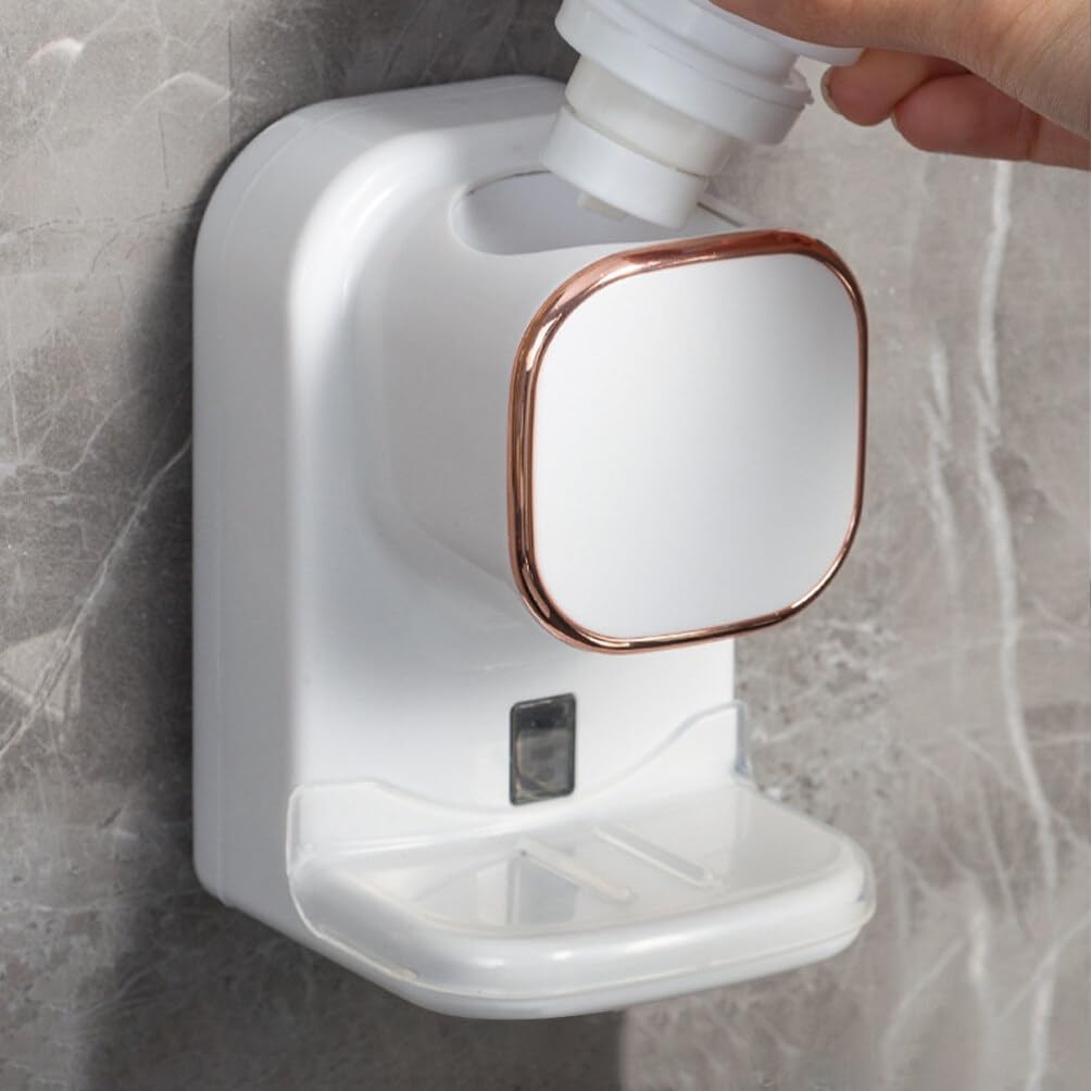 Amosfun Automatic Toothpaste Dispenser Wall-Mounted Electric Toothpaste Holder for Bathroom Shelf Compact Design and Waste-reducing