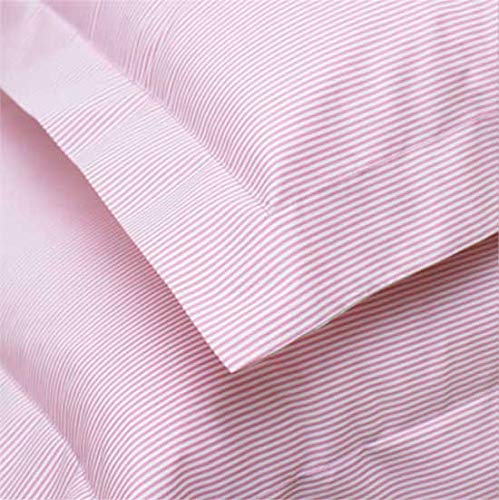 Great Knot Cambridge 100% algodón Egipcio de 200 Hilos percal Raya Fundas de Almohada, Plaza 80 x 80 cm, Rojo