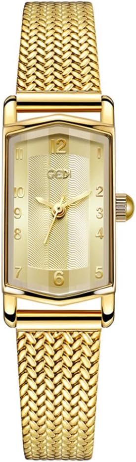 MASTOP Rectangular Women's Watch Gold Small Watches for Women Vintage Bracelet Dial Rectangular Case Watch Waterproof with Tools