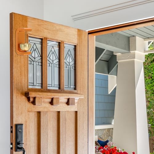 PATIKIL Magnetischer Ladenklingel für Türöffnung, Woodybeing Türklingel für Geschäftsbüro Ornamente Hängedekoration Eingang Kühlschrankaufkleber Orange (C-Form)