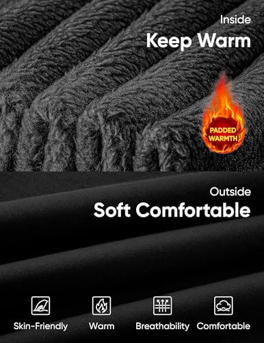 JMIERR Mens Cotton Sherpa Lined Sweatshirts Casual Fleece Long Sleeve Crewneck Fall Winter Pullover Shirts4