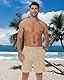 LVCBL Herren Sommer Casual Shorts mit Taschen Elastische Taille Khaki L