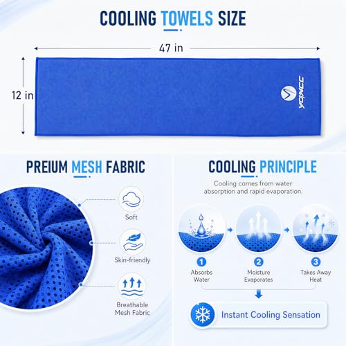 YQXCC Cooling Towels | 4 Pack 47"x12" | Ice Cool for Neck | Microfiber Soft Breathable Chilly | for Yoga, Sports, Golf, Gym, Camping, Running, Fitness, Workout & More Activities by YQXCC - Image 6