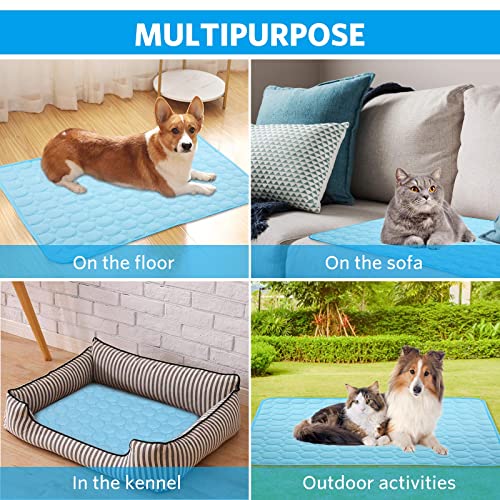 Dog Cooling Mat, Pet Cooling Mat For Dogs No Water Or Electricity Needed Dog Cooling Pad For Kennels, Crates, Cars, Indoor & Outdoor Ice Silk Cooling Dog Mat For Extra Large Dogs Puppy Cats Animal #TOP7