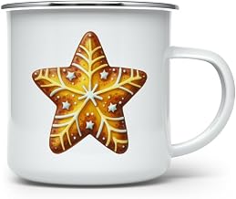 Tasse à café ou thé en émail durable pour l'intérieur et l'extérieur – Pain d'épices aquarelle – 350 ml